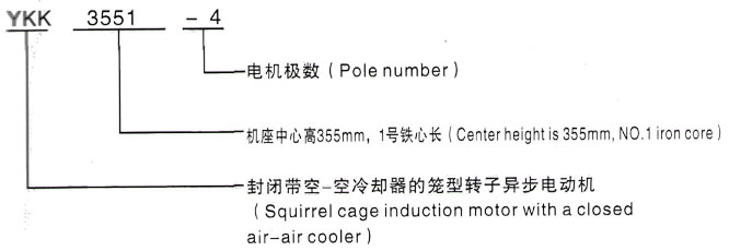 YKK系列(H355-1000)高压YJTFKK450-2A三相异步电机西安泰富西玛电机型号说明